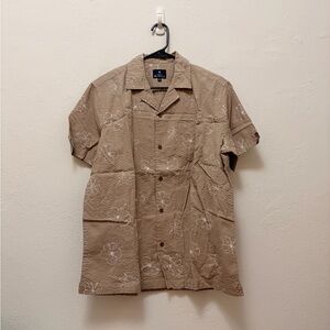 Ben Sherman Khaki Seersucker Short Sleeve Shirt